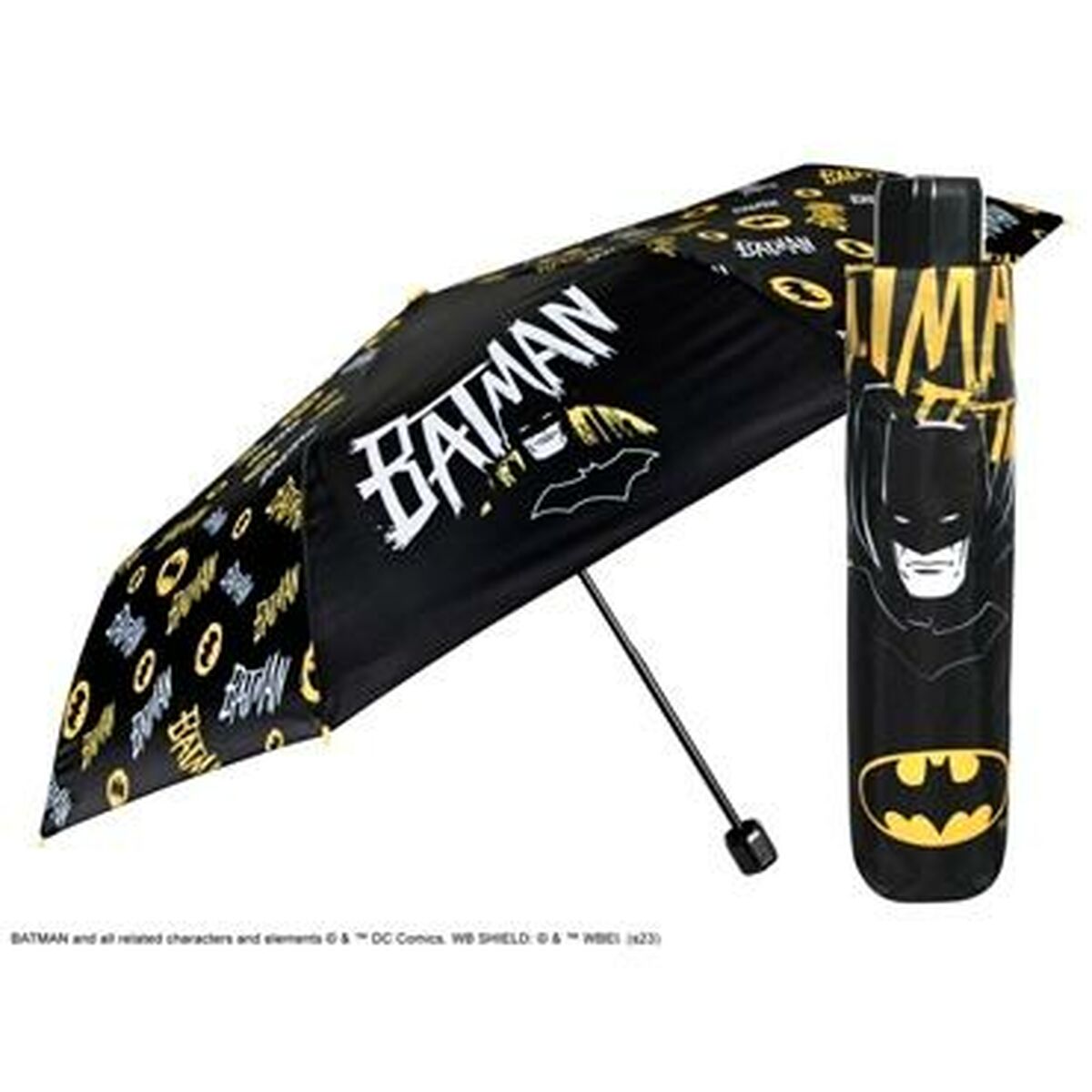 Foldable Umbrella Batman Perletti Black Ø 91 cm Children's-1