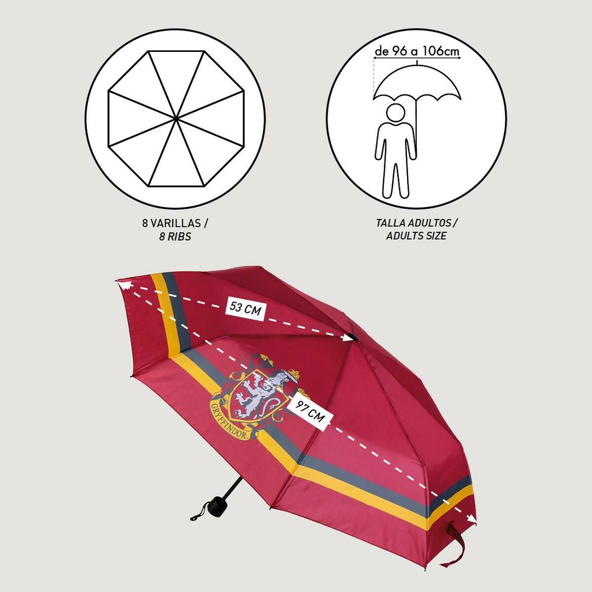 Foldable Umbrella Harry Potter Gryffindor-2