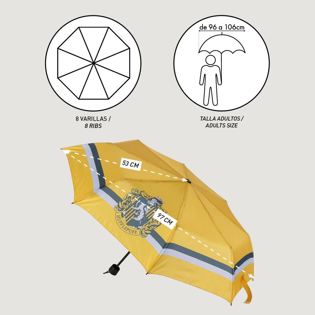 Foldable Umbrella Harry Potter Hufflepuff-2
