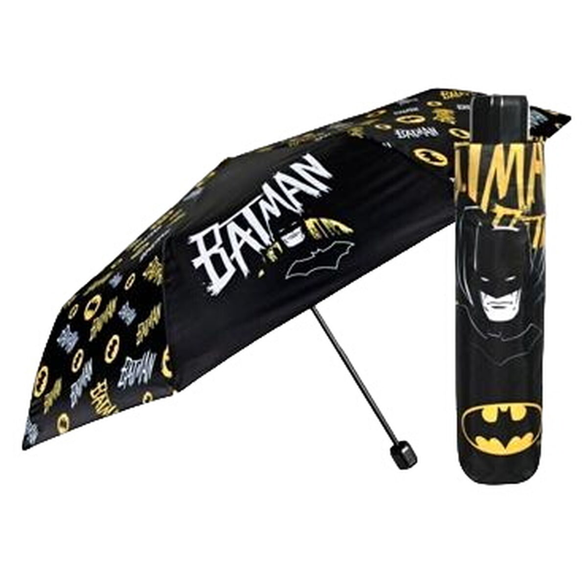 Foldable Umbrella Batman Perletti Black Ø 91 cm Children's-0